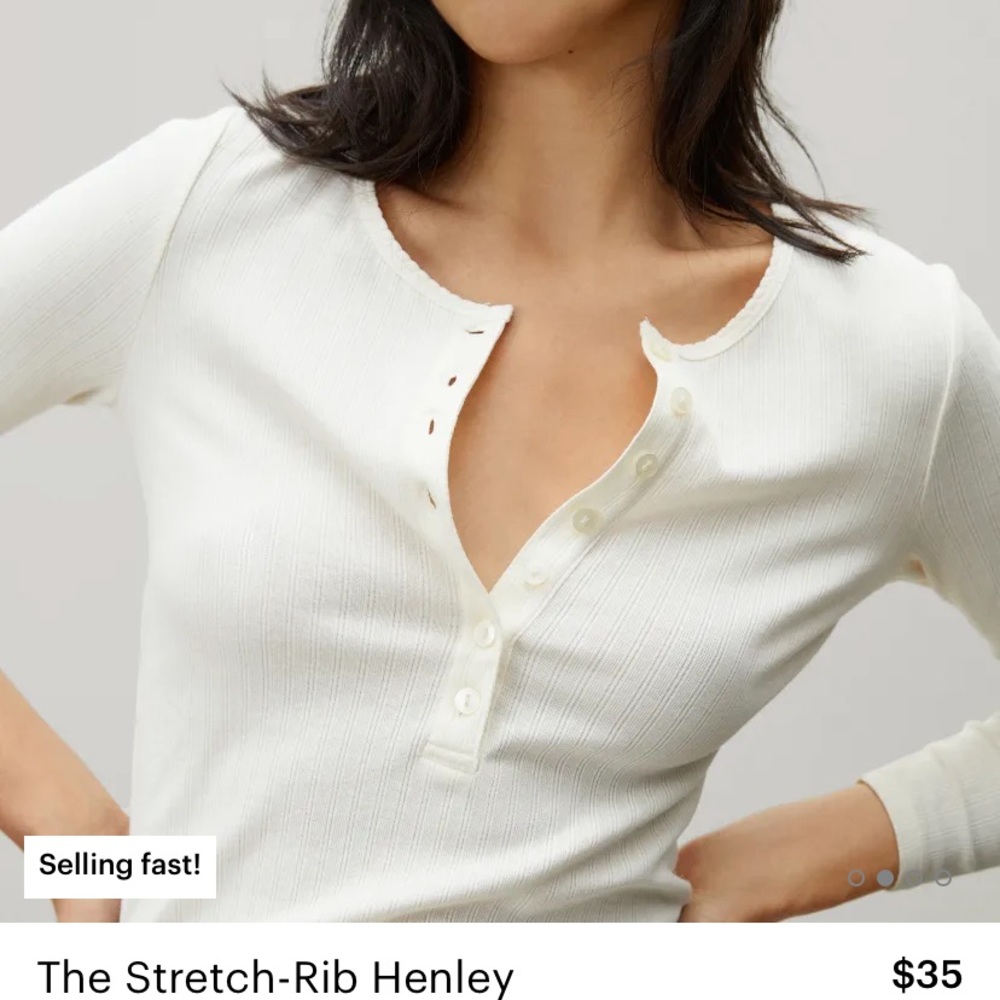 Everlane stretch rib Henley NWT